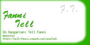 fanni tell business card